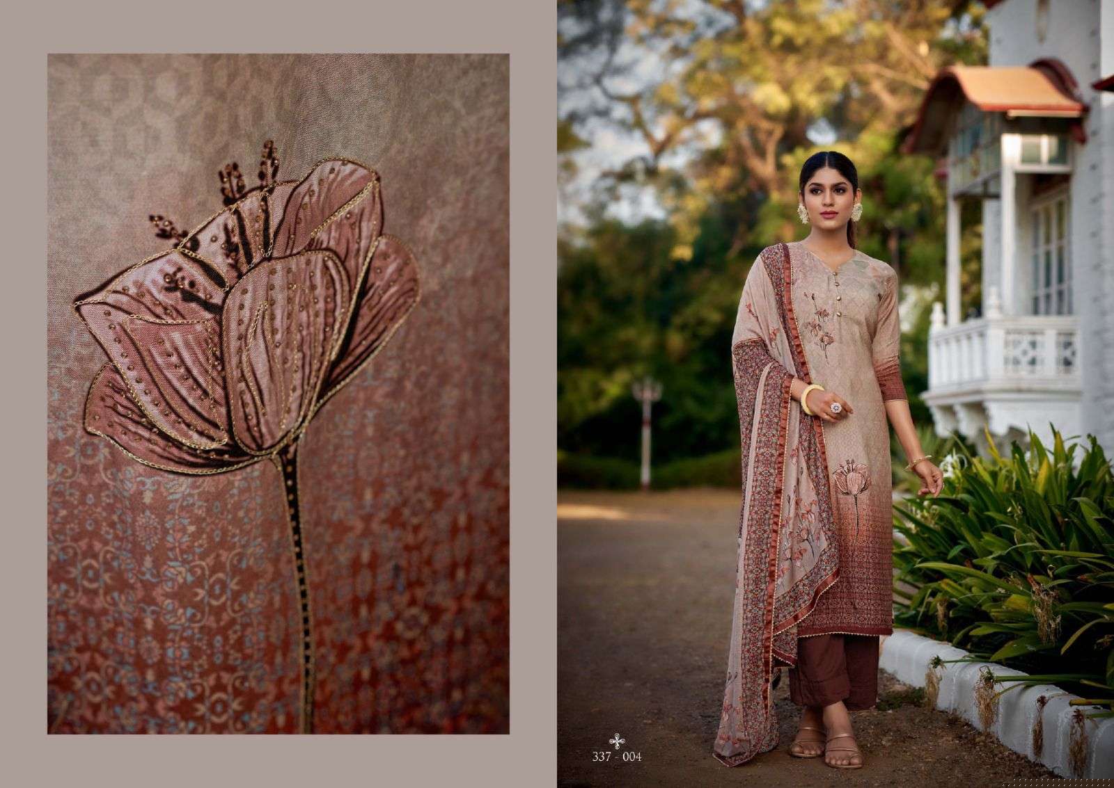 ULFAT BY SARGAM PRINTS 337-001 TO 337-006 SERIES BEAUTIFUL SUITS STYLISH COLORFUL FANCY CASUAL WEAR & ETHNIC WEAR PURE MUSLIN DRESSES AT WHOLESALE PRICE