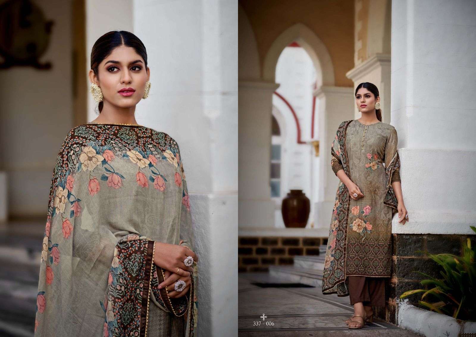 ULFAT BY SARGAM PRINTS 337-001 TO 337-006 SERIES BEAUTIFUL SUITS STYLISH COLORFUL FANCY CASUAL WEAR & ETHNIC WEAR PURE MUSLIN DRESSES AT WHOLESALE PRICE