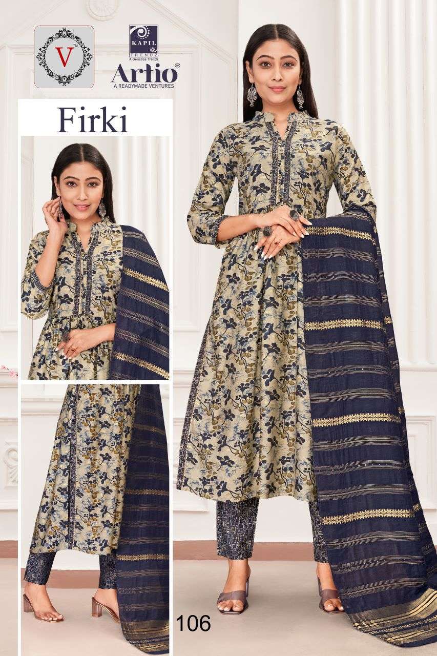 FIRKI BY ARTIO 101 TO 111 SERIES DESIGNER SUITS BEAUTIFUL FANCY COLORFUL STYLISH PARTY WEAR & OCCASIONAL WEAR MODAL PRINT DRESSES AT WHOLESALE PRICE