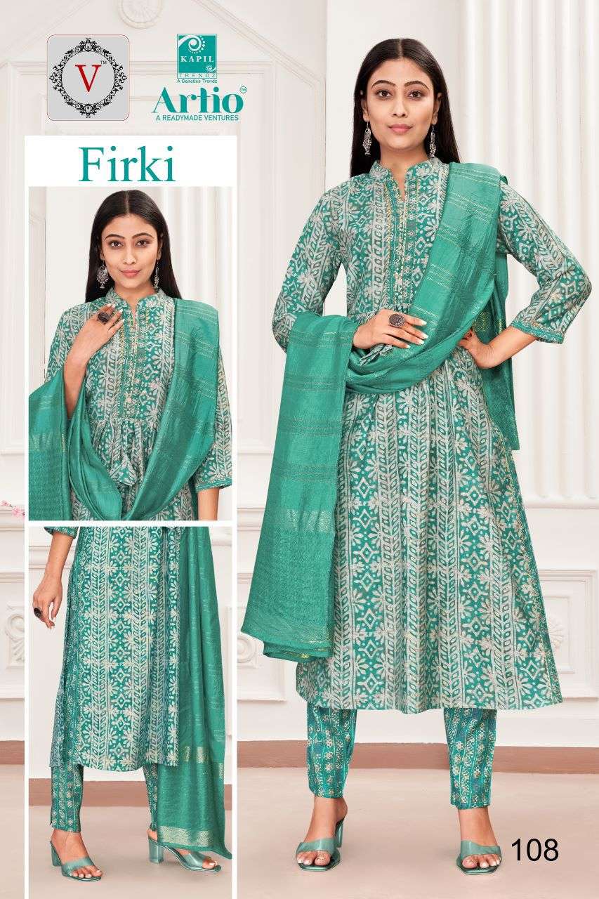 FIRKI BY ARTIO 101 TO 111 SERIES DESIGNER SUITS BEAUTIFUL FANCY COLORFUL STYLISH PARTY WEAR & OCCASIONAL WEAR MODAL PRINT DRESSES AT WHOLESALE PRICE