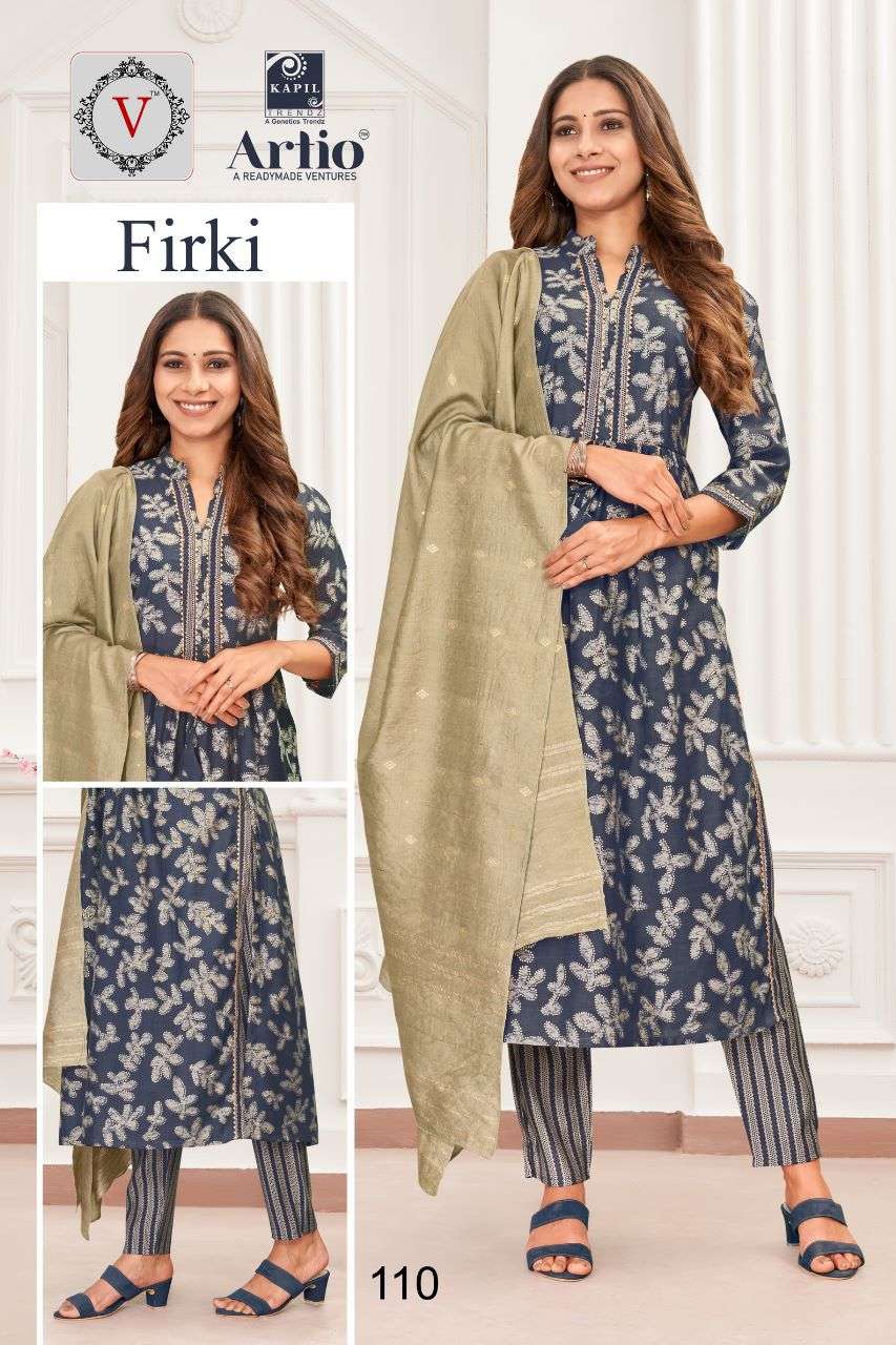 FIRKI BY ARTIO 101 TO 111 SERIES DESIGNER SUITS BEAUTIFUL FANCY COLORFUL STYLISH PARTY WEAR & OCCASIONAL WEAR MODAL PRINT DRESSES AT WHOLESALE PRICE