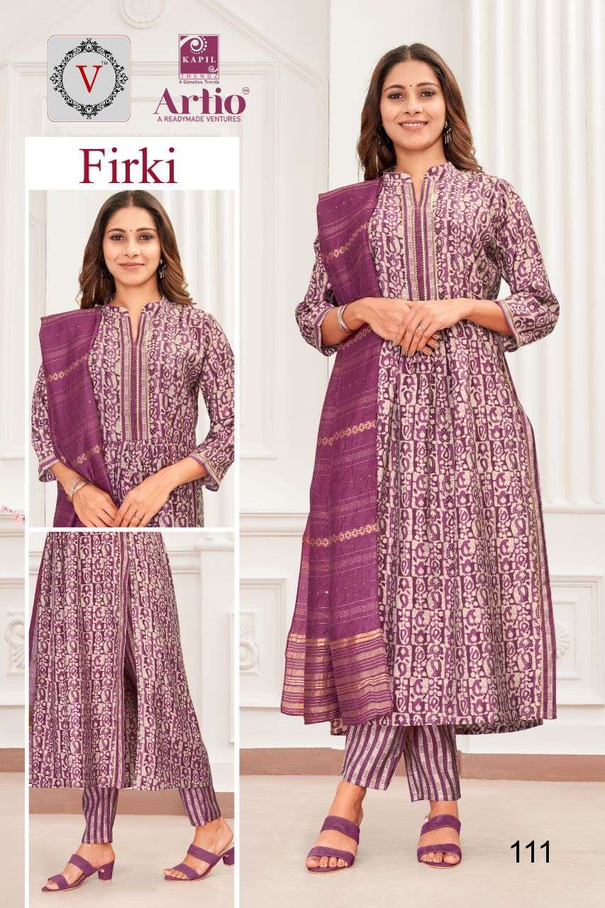 FIRKI BY ARTIO 101 TO 111 SERIES DESIGNER SUITS BEAUTIFUL FANCY COLORFUL STYLISH PARTY WEAR & OCCASIONAL WEAR MODAL PRINT DRESSES AT WHOLESALE PRICE