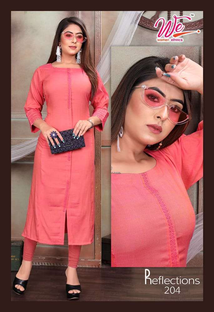 REFLECTIONS BY WOMEN ETHNIC 201 TO 208 SERIES BEAUTIFUL STYLISH FANCY COLORFUL CASUAL WEAR & ETHNIC WEAR RAYON PASHMINA KURTIS AT WHOLESALE PRICE