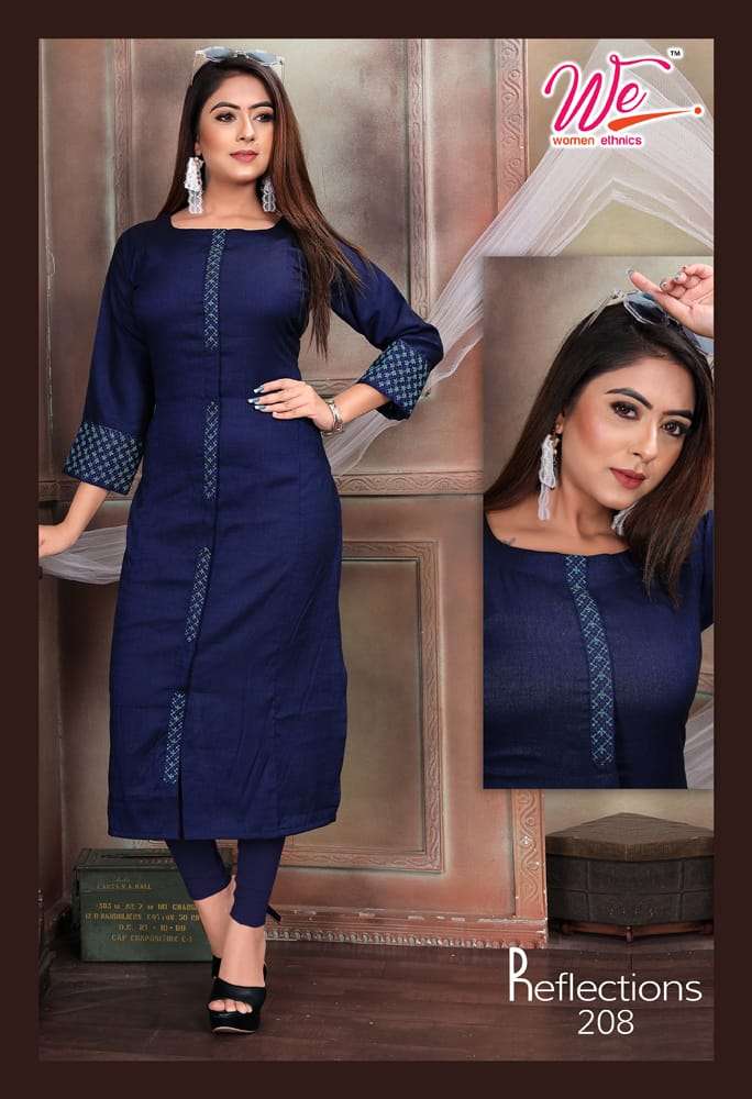 REFLECTIONS BY WOMEN ETHNIC 201 TO 208 SERIES BEAUTIFUL STYLISH FANCY COLORFUL CASUAL WEAR & ETHNIC WEAR RAYON PASHMINA KURTIS AT WHOLESALE PRICE