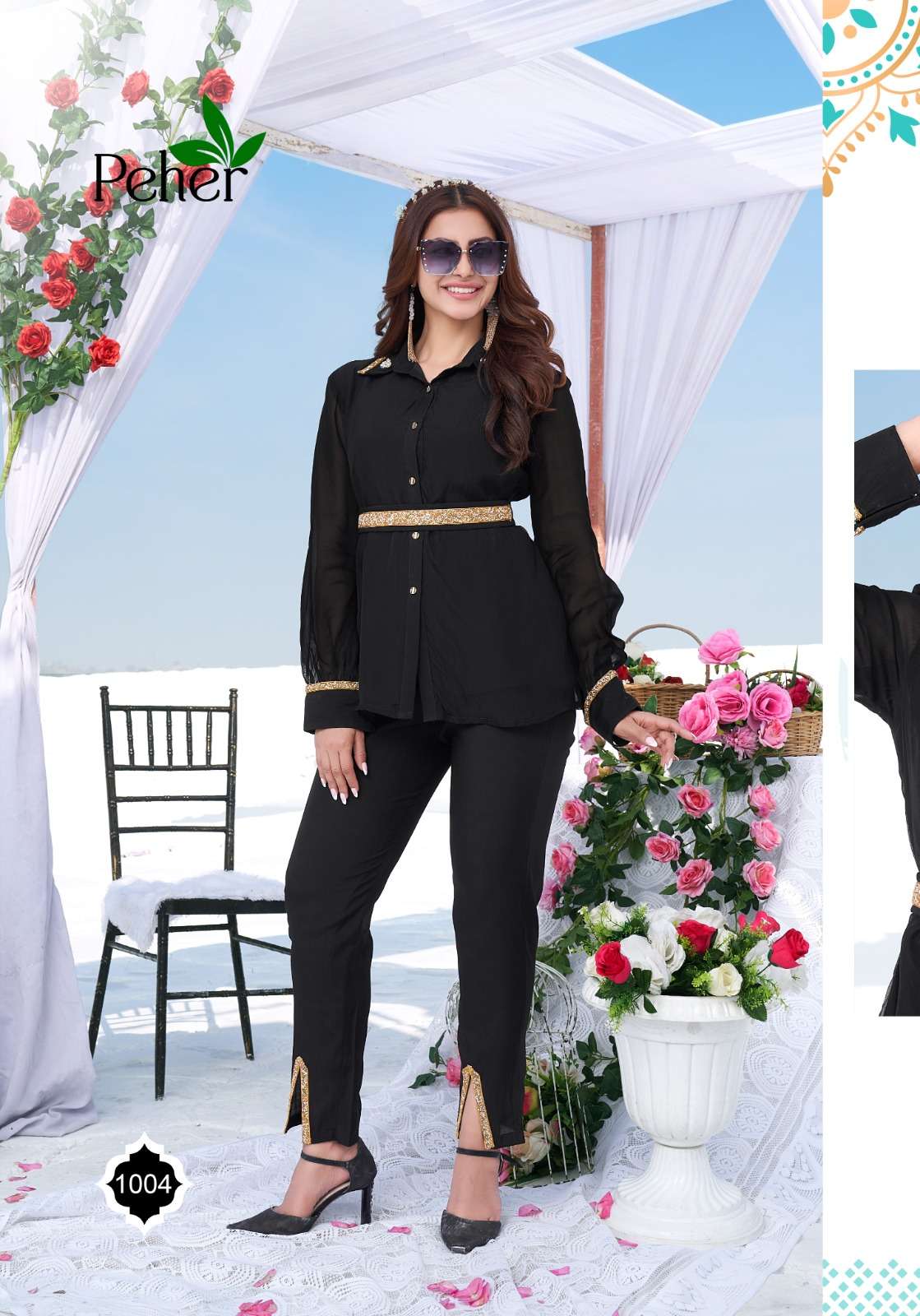 BEBO BY PEHER 1001 TO 1006 SERIES DESIGNER STYLISH FANCY COLORFUL BEAUTIFUL PARTY WEAR & ETHNIC WEAR COLLECTION VISCOSE ORGANZA TOPS WITH BOTTOM AT WHOLESALE PRICE