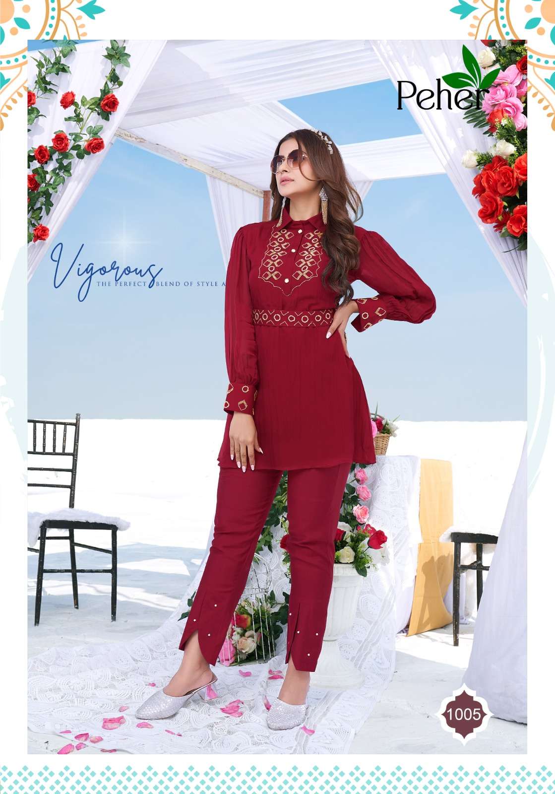 BEBO BY PEHER 1001 TO 1006 SERIES DESIGNER STYLISH FANCY COLORFUL BEAUTIFUL PARTY WEAR & ETHNIC WEAR COLLECTION VISCOSE ORGANZA TOPS WITH BOTTOM AT WHOLESALE PRICE