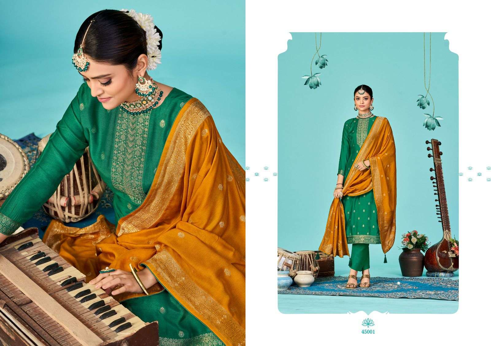 ZULFAT VOL-2 BY NISHANT FASHION 45001 TO 45006 SERIES BEAUTIFUL STYLISH SUITS FANCY COLORFUL CASUAL WEAR & ETHNIC WEAR & READY TO WEAR PURE MUSLIN SILK DRESSES AT WHOLESALE PRICE