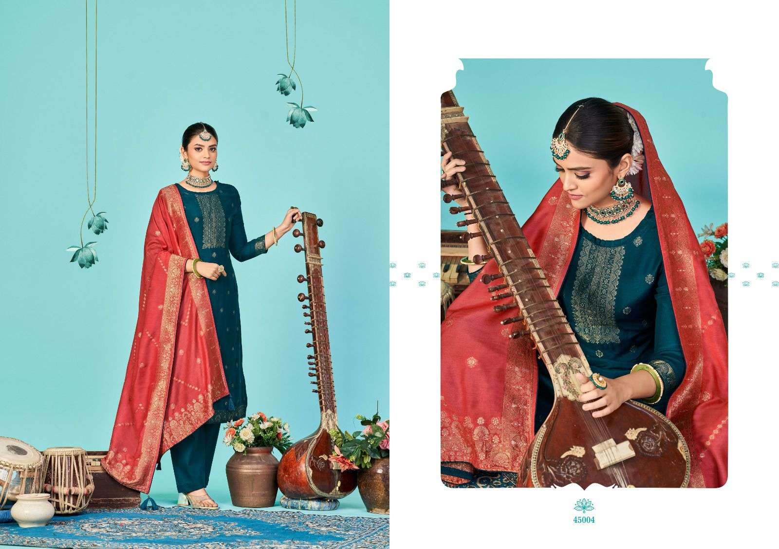 ZULFAT VOL-2 BY NISHANT FASHION 45001 TO 45006 SERIES BEAUTIFUL STYLISH SUITS FANCY COLORFUL CASUAL WEAR & ETHNIC WEAR & READY TO WEAR PURE MUSLIN SILK DRESSES AT WHOLESALE PRICE