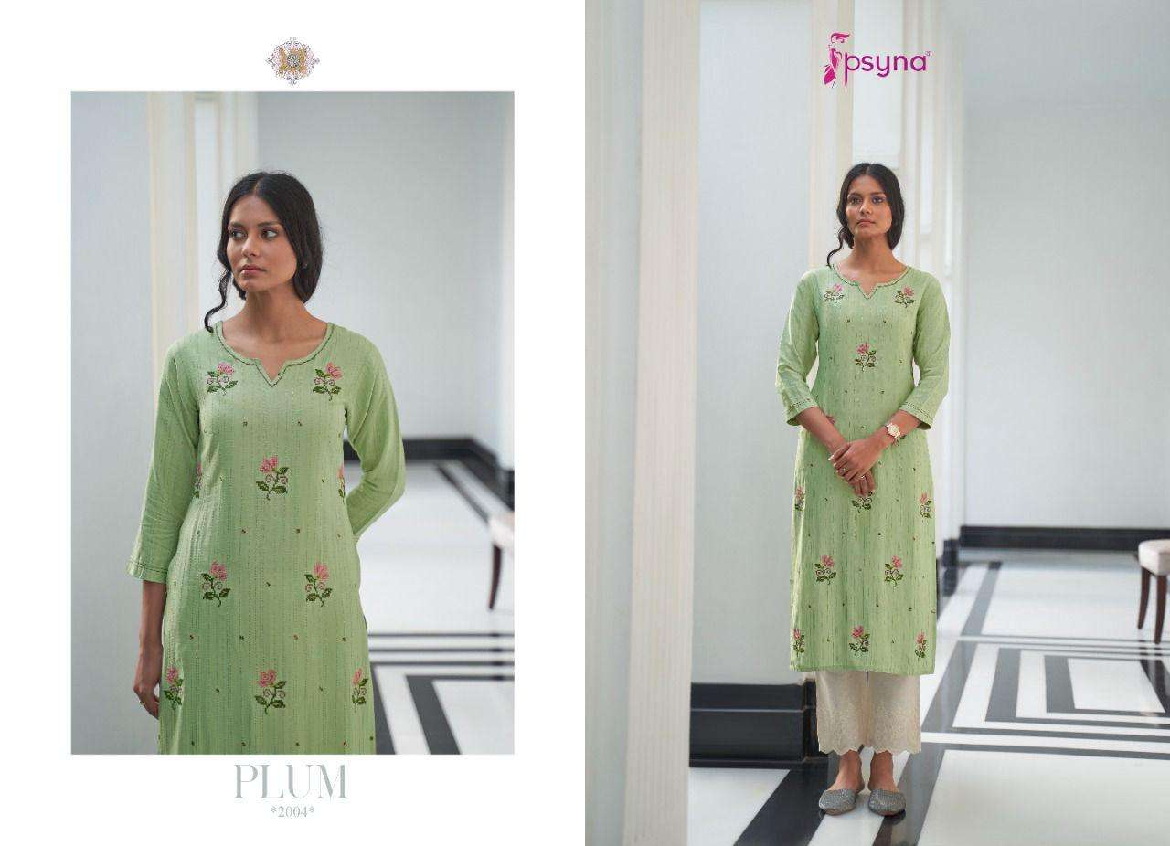 PLUM VOL-2 BY PSYNA 2001 TO 2006 SERIES BEAUTIFUL STYLISH FANCY COLORFUL CASUAL WEAR & ETHNIC WEAR RAYON EMBROIDERED KURTIS AT WHOLESALE PRICE