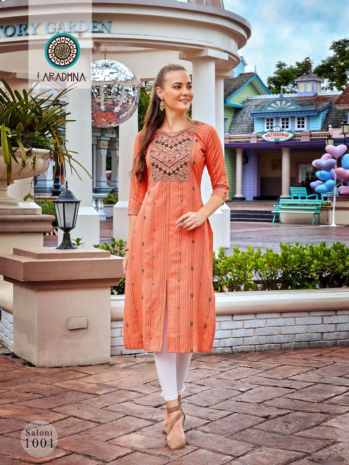 Saloni Vol-1 By Aradhna Fashion 1001 To 1006 Series Beautiful Stylish Fancy Colorful Casual Wear & Ethnic Wear Cotton Embroidered Kurtis At Wholesale Price