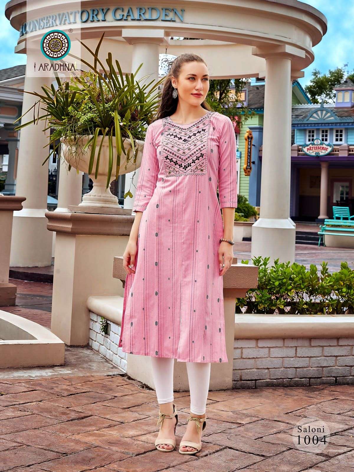 Saloni Vol-1 By Aradhna Fashion 1001 To 1006 Series Beautiful Stylish Fancy Colorful Casual Wear & Ethnic Wear Cotton Embroidered Kurtis At Wholesale Price