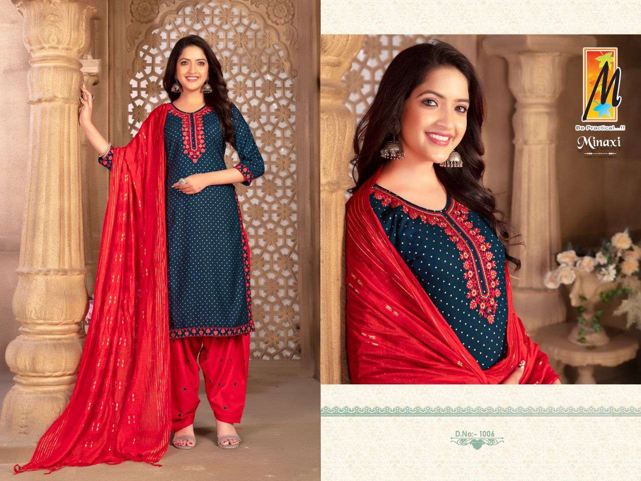 Minaxi By Master 1001 To 1008 Series Designer Patiyala Suits Collection Beautiful Stylish Fancy Colorful Party Wear & Occasional Wear Rayon Print Dresses At Wholesale Price