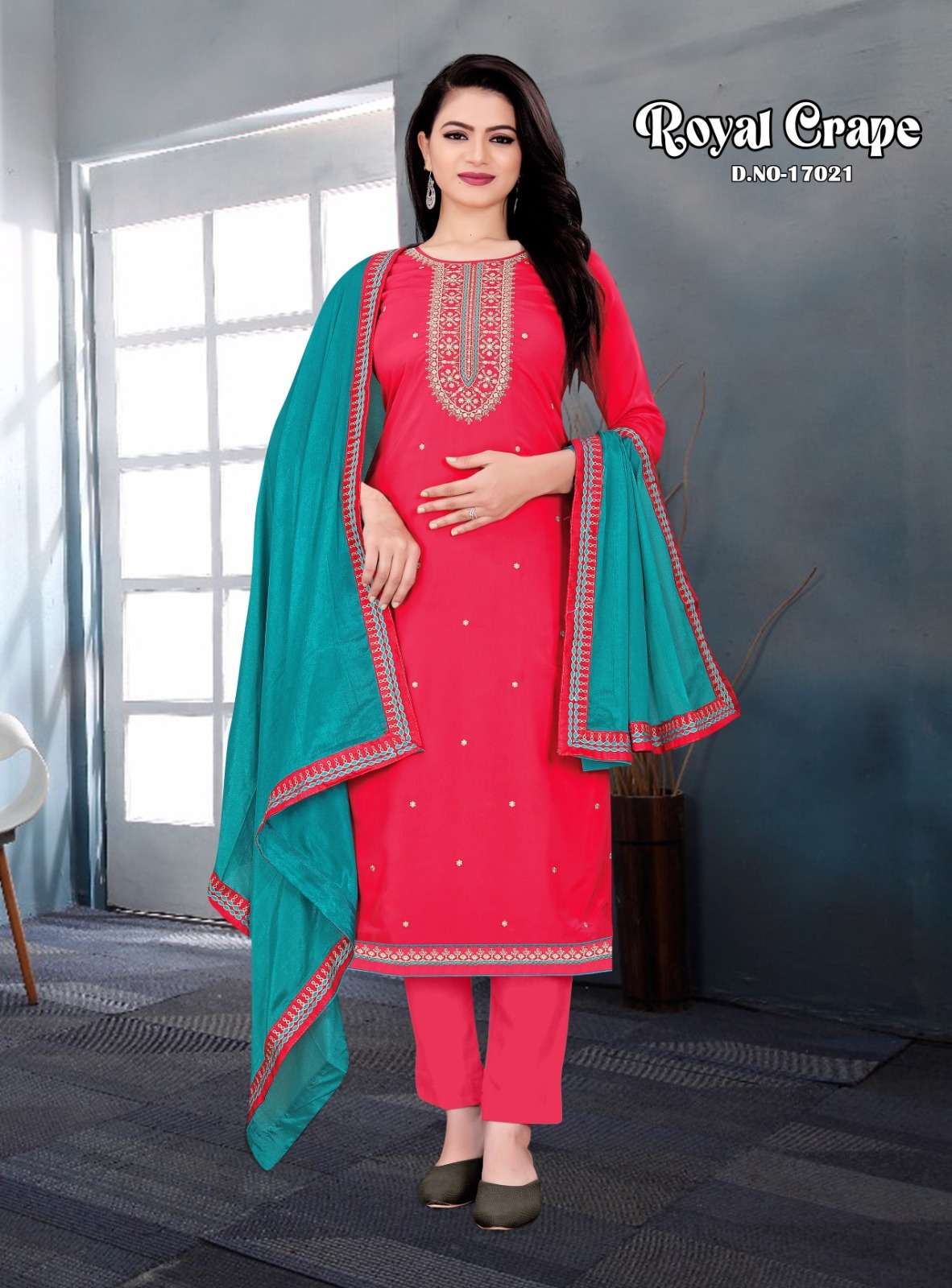 Royal Crepe By Panch Ratna 17021 To 17024 Series Beautiful Stylish Fancy Colorful Casual Wear & Ethnic Wear Crepe Silk Kurtis With Dupatta At Wholesale Price