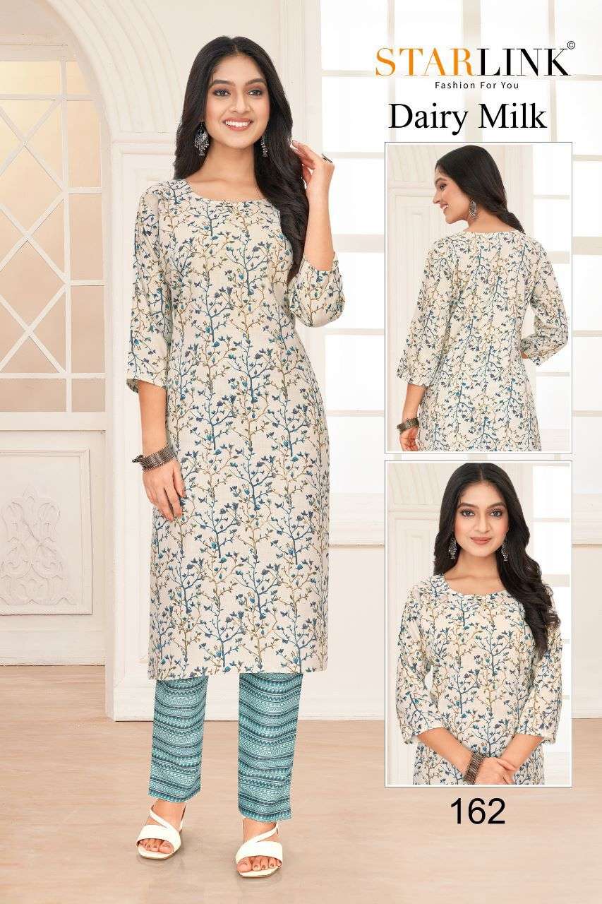 Dairy Milk By Starlink 161 To 188 Series Designer Stylish Fancy Colorful Beautiful Party Wear & Ethnic Wear Collection Rayon Print Kurtis With Bottom At Wholesale Price