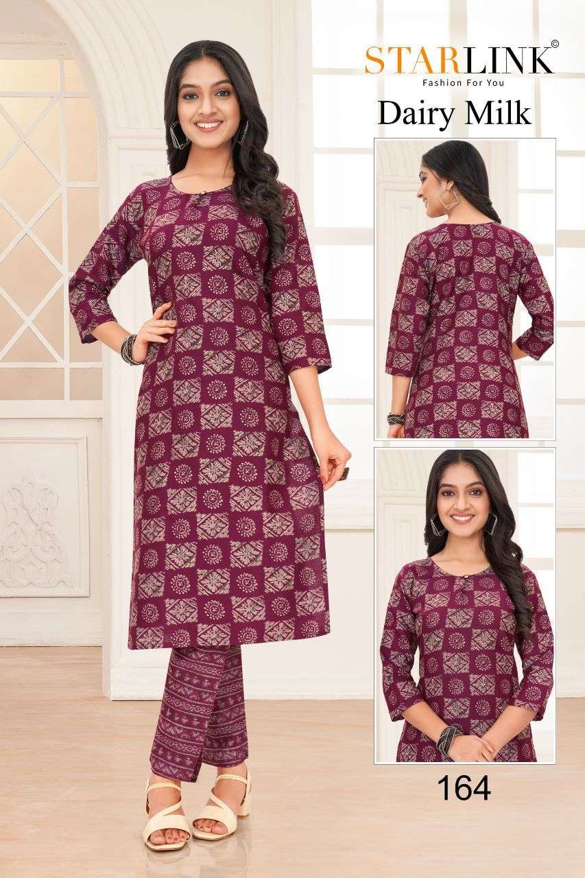 Dairy Milk By Starlink 161 To 188 Series Designer Stylish Fancy Colorful Beautiful Party Wear & Ethnic Wear Collection Rayon Print Kurtis With Bottom At Wholesale Price