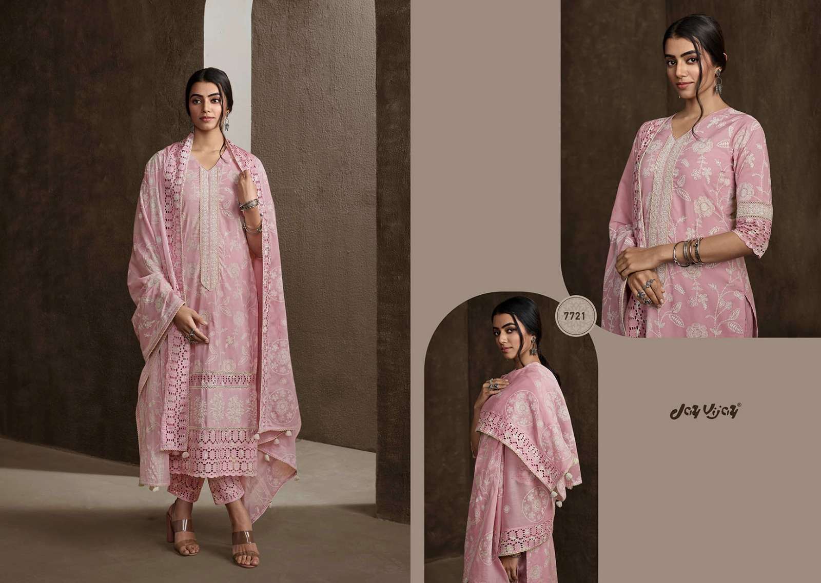 Shehnaaz By Jay Vijay Prints 7721 To 7728 Series Designer Festive Suits Beautiful Stylish Fancy Colorful Party Wear & Occasional Wear Pure Cotton Embroidered Dresses At Wholesale Price