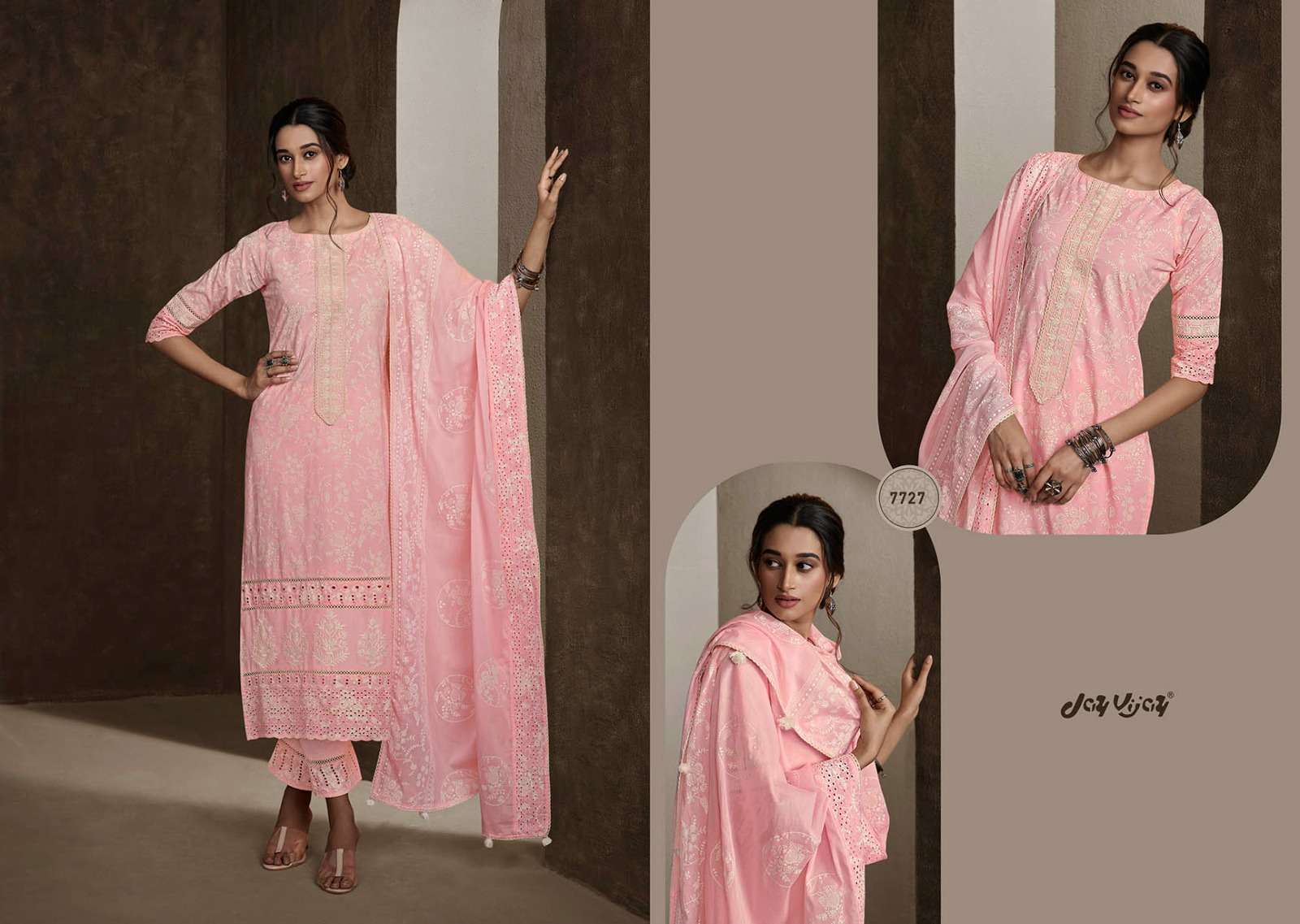 Shehnaaz By Jay Vijay Prints 7721 To 7728 Series Designer Festive Suits Beautiful Stylish Fancy Colorful Party Wear & Occasional Wear Pure Cotton Embroidered Dresses At Wholesale Price