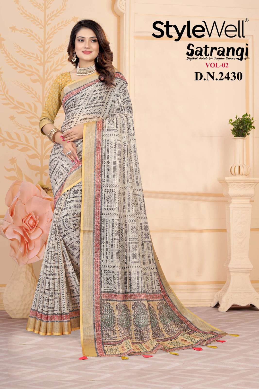 Satrangi Vol-2 By Stylewell 2425 To 2431 Series Indian Traditional Wear Collection Beautiful Stylish Fancy Colorful Party Wear & Occasional Wear Fancy Sarees At Wholesale Price