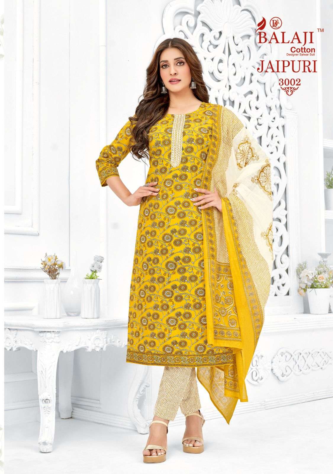 Jaipuri Vol-3 By Balaji Cotton 3001 To 3012 Series Indian Traditional Wear Collection Beautiful Stylish Fancy Colorful Party Wear & Occasional Wear Pure Cotton Print Dresses At Wholesale Price