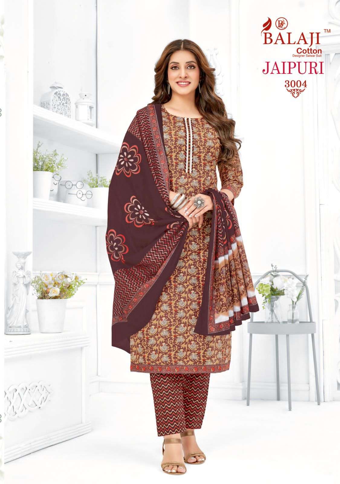 Jaipuri Vol-3 By Balaji Cotton 3001 To 3012 Series Indian Traditional Wear Collection Beautiful Stylish Fancy Colorful Party Wear & Occasional Wear Pure Cotton Print Dresses At Wholesale Price