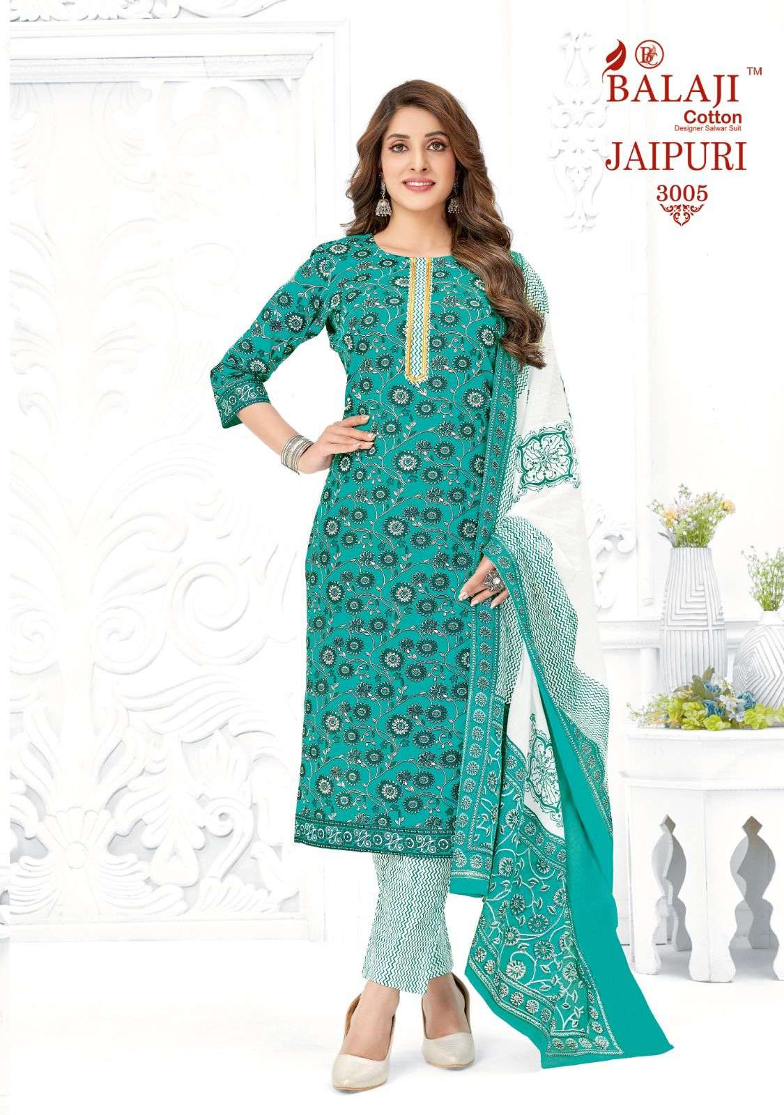 Jaipuri Vol-3 By Balaji Cotton 3001 To 3012 Series Indian Traditional Wear Collection Beautiful Stylish Fancy Colorful Party Wear & Occasional Wear Pure Cotton Print Dresses At Wholesale Price