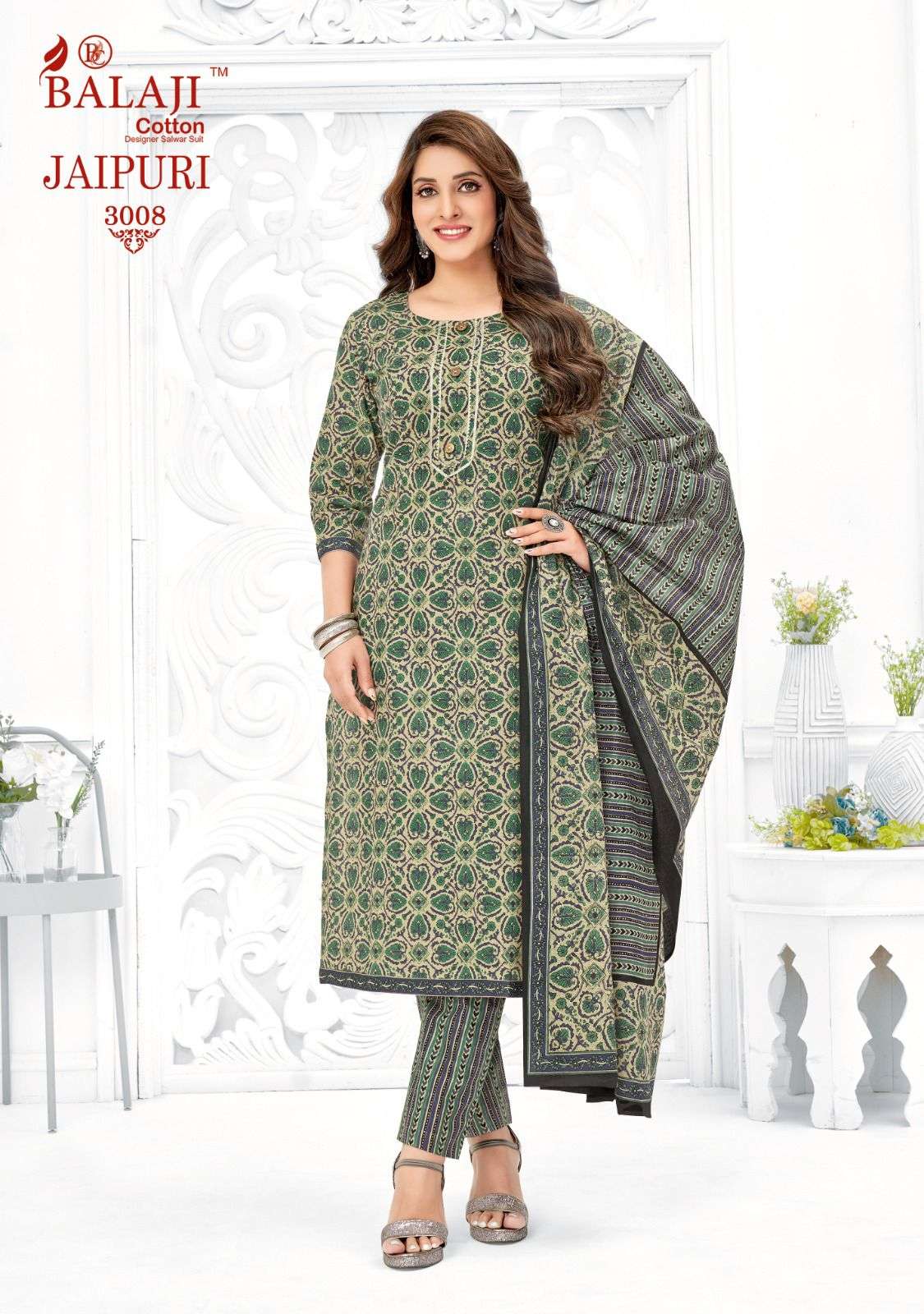 Jaipuri Vol-3 By Balaji Cotton 3001 To 3012 Series Indian Traditional Wear Collection Beautiful Stylish Fancy Colorful Party Wear & Occasional Wear Pure Cotton Print Dresses At Wholesale Price