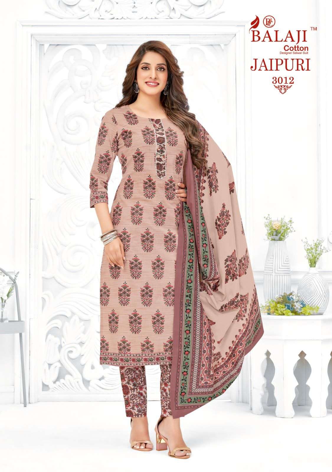 Jaipuri Vol-3 By Balaji Cotton 3001 To 3012 Series Indian Traditional Wear Collection Beautiful Stylish Fancy Colorful Party Wear & Occasional Wear Pure Cotton Print Dresses At Wholesale Price