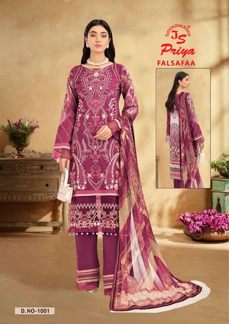 Falsafaa By J S Priya 1001 To 1008 Series Beautiful Stylish Suits Fancy Colorful Casual Wear & Ethnic Wear & Ready To Wear Rayon Satin Print Dresses At Wholesale Price