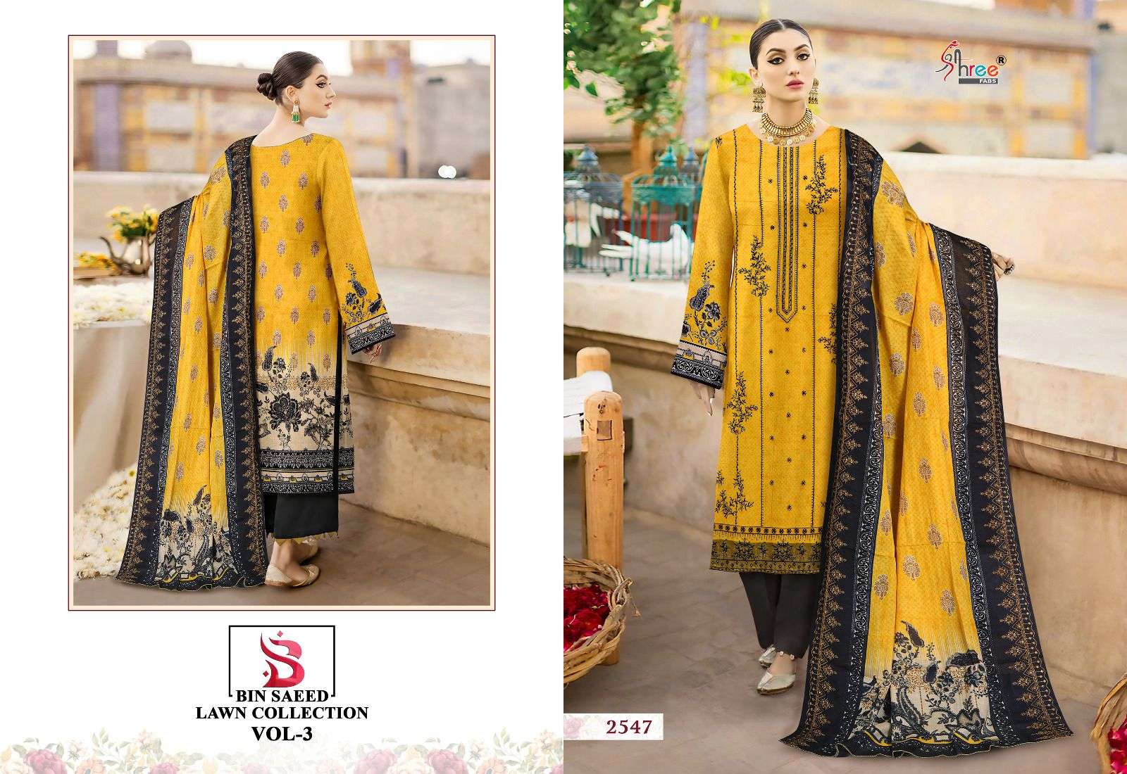 Bin Saeed Lawn Collection Vol-3 By Shree Fabs 2543 To 2548 Series Beautiful Pakistani Suits Colorful Stylish Fancy Casual Wear & Ethnic Wear Pure Lawn Embroidered Dresses At Wholesale Price