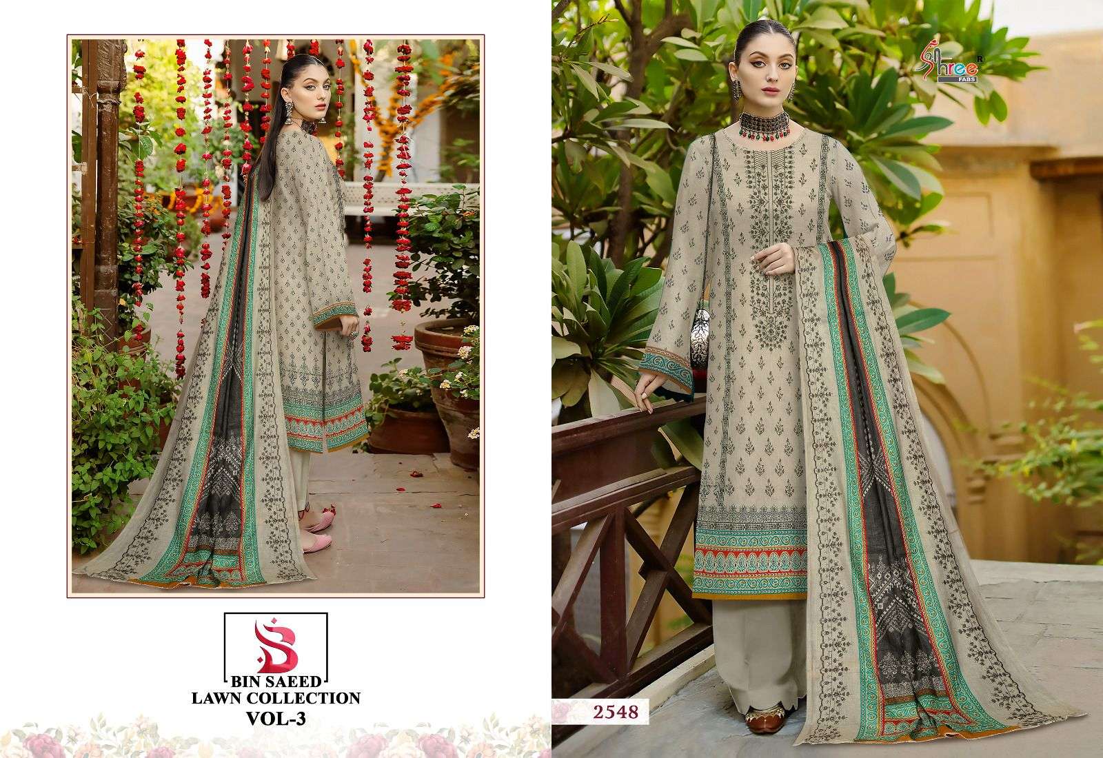 Bin Saeed Lawn Collection Vol-3 By Shree Fabs 2543 To 2548 Series Beautiful Pakistani Suits Colorful Stylish Fancy Casual Wear & Ethnic Wear Pure Lawn Embroidered Dresses At Wholesale Price