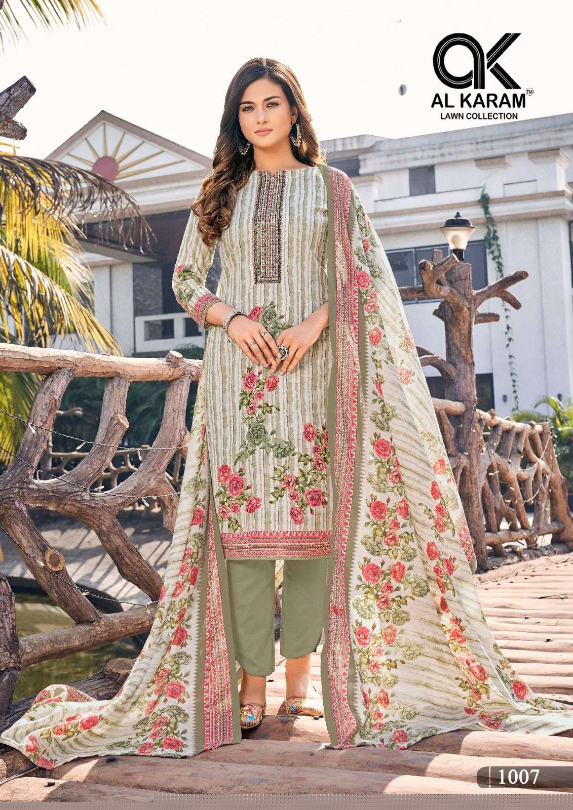 Shanaya By Al Karam Lawn Collection 1001 To 1008 Series Beautiful Suits Stylish Colorful Fancy Casual Wear & Ethnic Wear Cotton Print Dresses At Wholesale Price