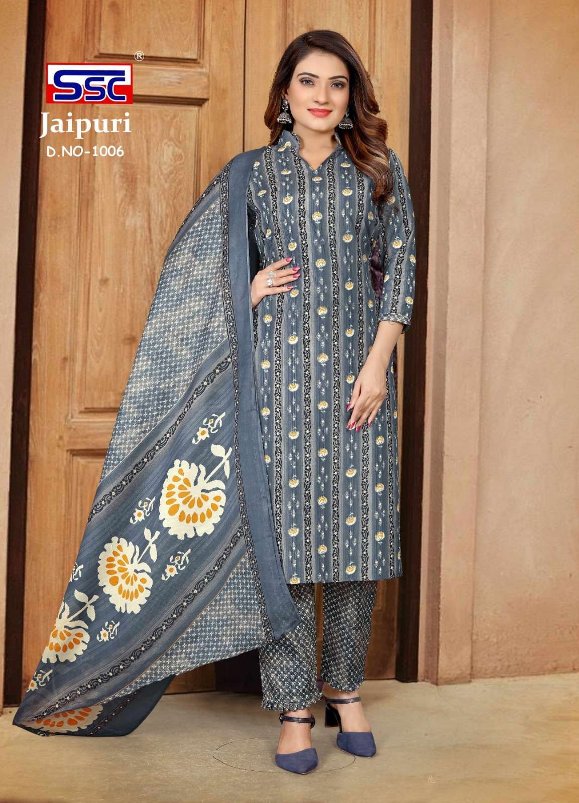 Jaipuri By Shree Shanti Creation 1001 To 1012 Series Beautiful Suits Colorful Stylish Fancy Casual Wear & Ethnic Wear Soft Cotton Print Dresses At Wholesale Price