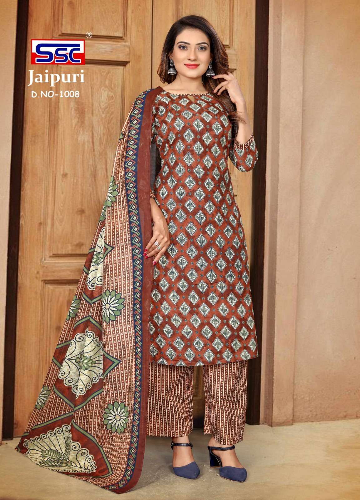 Jaipuri By Shree Shanti Creation 1001 To 1012 Series Beautiful Suits Colorful Stylish Fancy Casual Wear & Ethnic Wear Soft Cotton Print Dresses At Wholesale Price