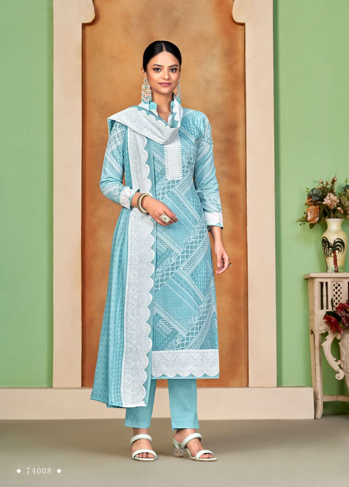 Adhira By Skt Suits 74001 To 74008 Series Beautiful Suits Colorful Stylish Fancy Casual Wear & Ethnic Wear Soft Cotton Print Dresses At Wholesale Price