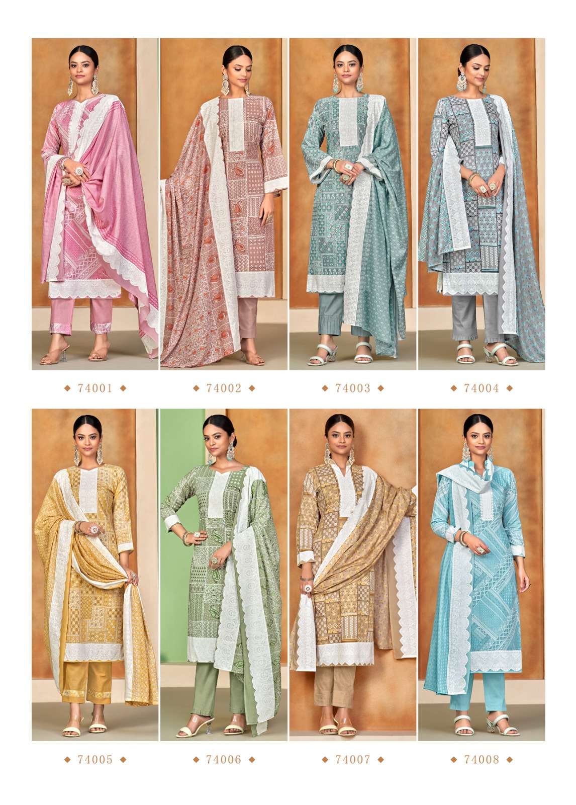 Adhira By Skt Suits 74001 To 74008 Series Beautiful Suits Colorful Stylish Fancy Casual Wear & Ethnic Wear Soft Cotton Print Dresses At Wholesale Price