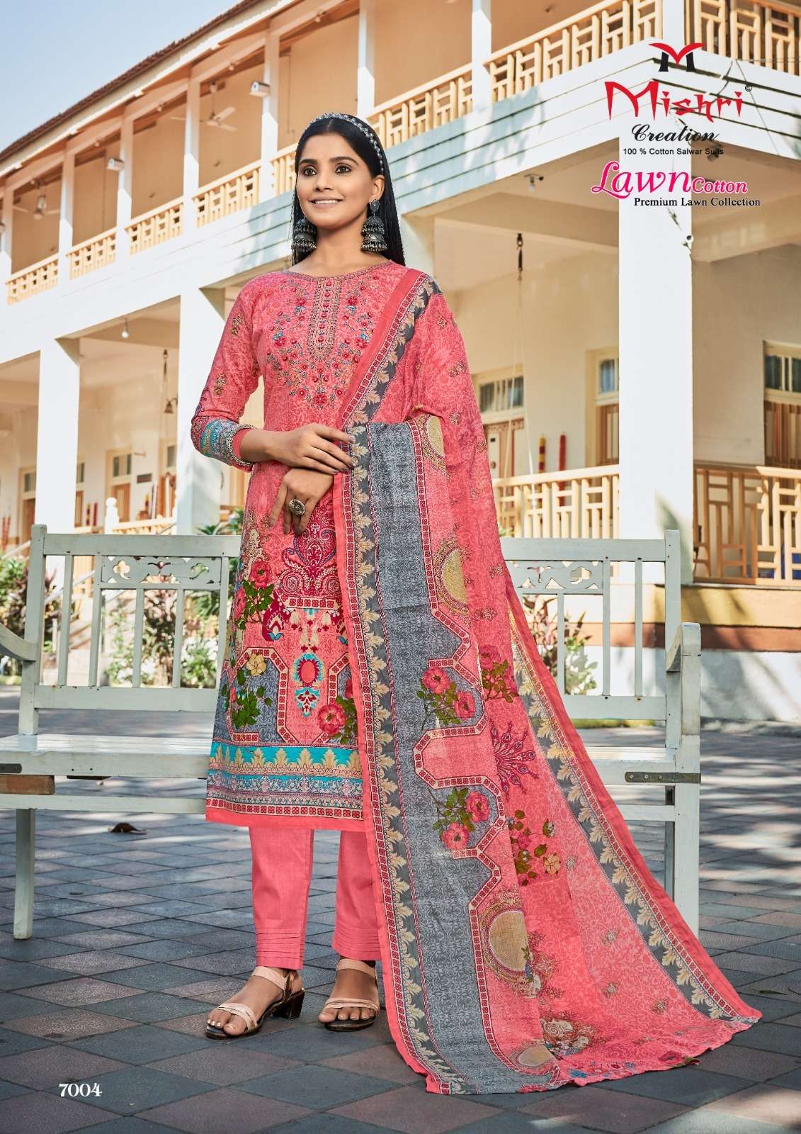Lawn Cotton Vol-7 By Mishri 7001 To 7006 Series Beautiful Stylish Suits Fancy Colorful Casual Wear & Ethnic Wear & Ready To Wear Pure Cotton Printed Dresses At Wholesale Price