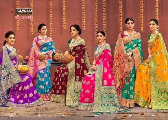 Sadhna Silk By Sangam Prints 1680 To 1685 Series Indian Traditional Wear Collection Beautiful Stylish Fancy Colorful Party Wear & Occasional Wear Banarasi Silk Sarees At Wholesale Price