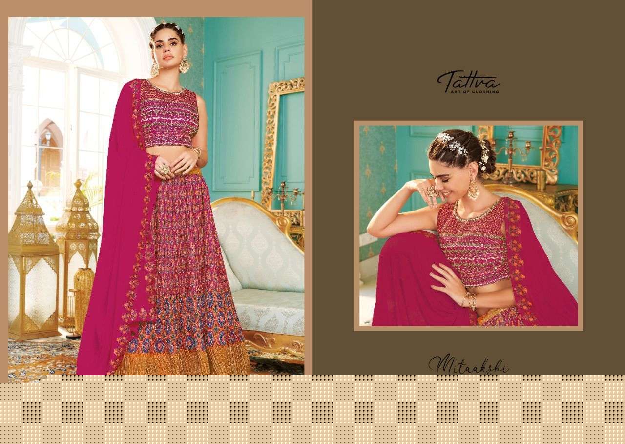 Pankhida Vol-2 By Tattva 01 To 03 Series Indian Traditional Beautiful Stylish Designer Banarasi Silk Jacquard Embroidered Party Wear Jacquard/Silk Lehengas At Wholesale Price