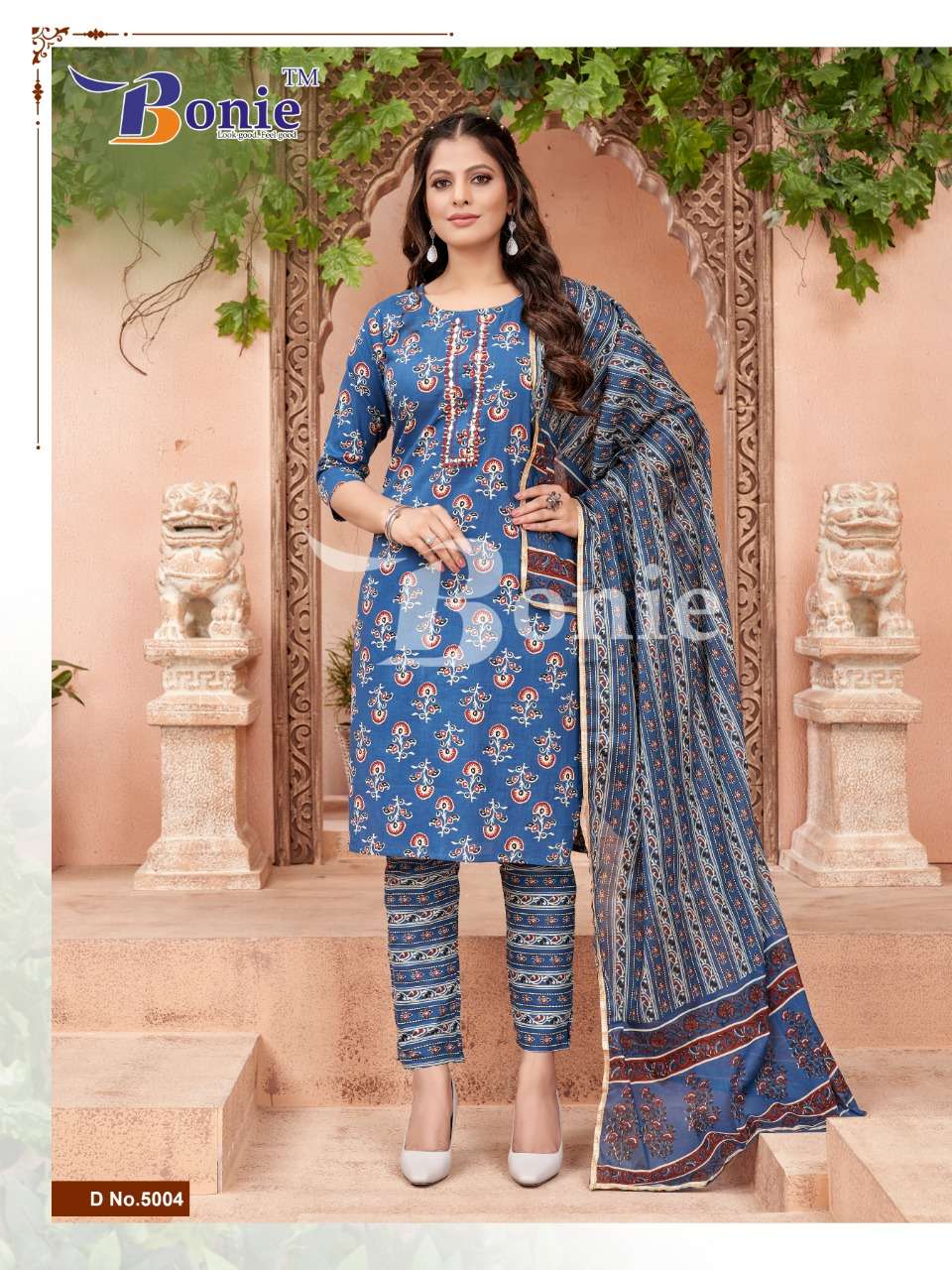 Noor Vol-5 By Bonie 5001 To 5005 Series Beautiful Festive Suits Colorful Stylish Fancy Casual Wear & Ethnic Wear Cotton Print Dresses At Wholesale Price