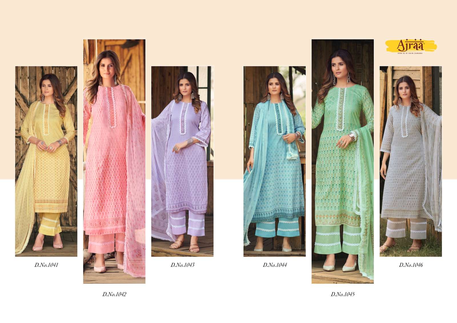 Sarthi By Ajraa 1041 To 1046 Series Beautiful Patiyala Suits Colorful Stylish Fancy Casual Wear & Ethnic Wear Lawn Cotton Print Dresses At Wholesale Price