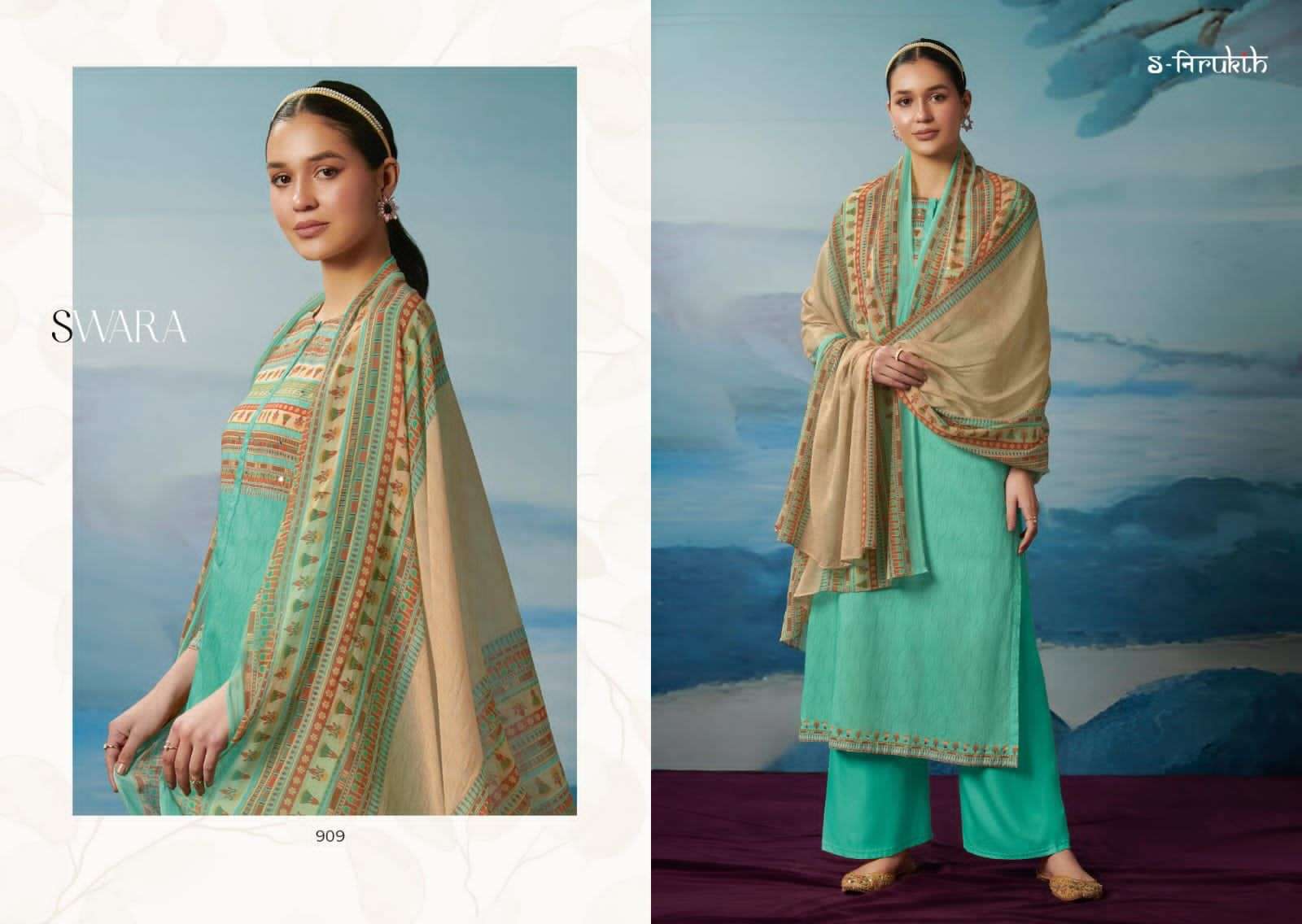 Swara By S-Nirukth Beautiful Suits Colorful Stylish Fancy Casual Wear Cotton Print With Work Dresses At Wholesale Price