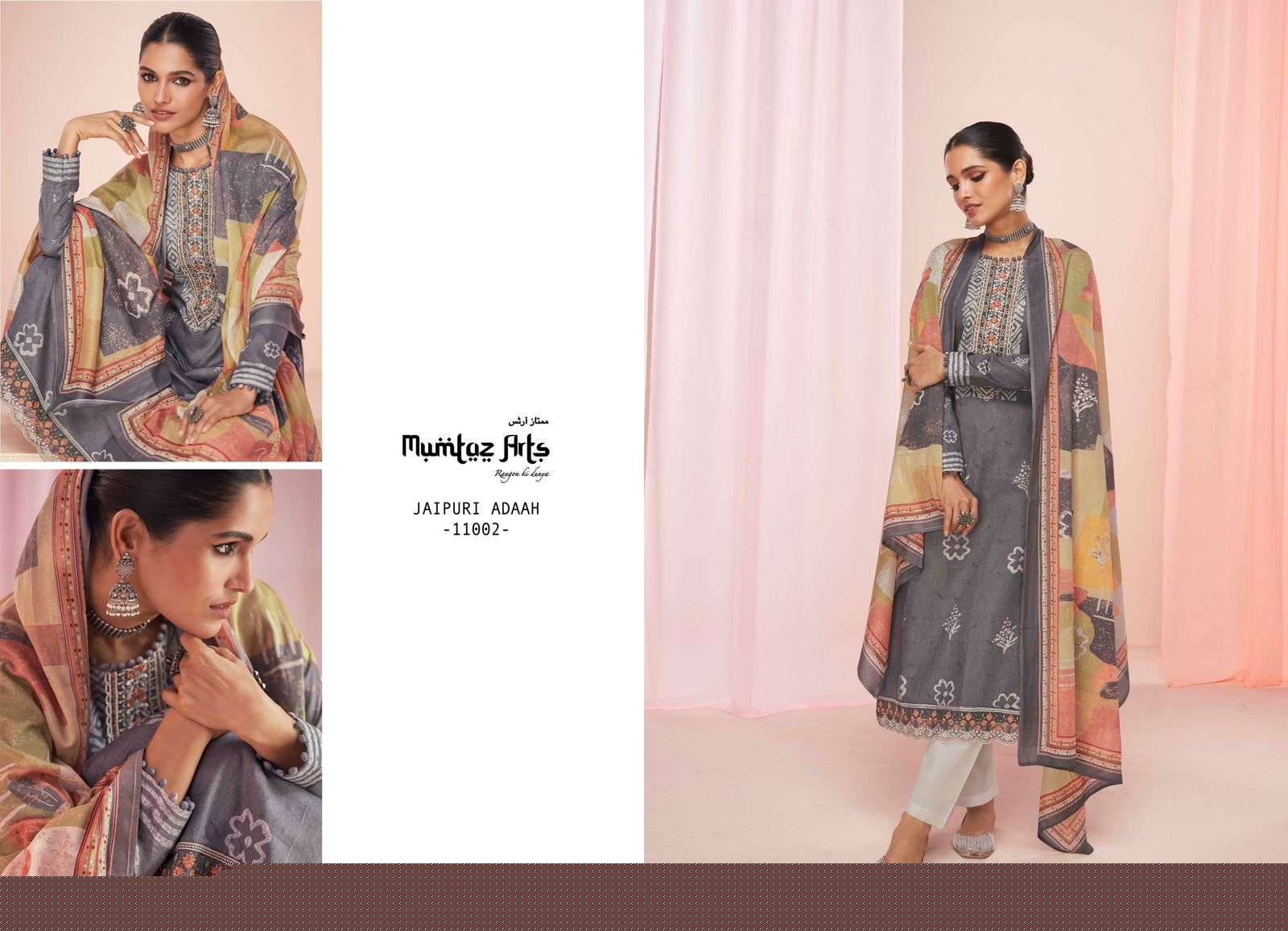Jaipuri Adaah By Mumtaz Arts 11001 To 11008 Series Beautiful Suits Colorful Stylish Fancy Casual Wear & Ethnic Wear Pure Lawn Digital Print Dresses At Wholesale Price