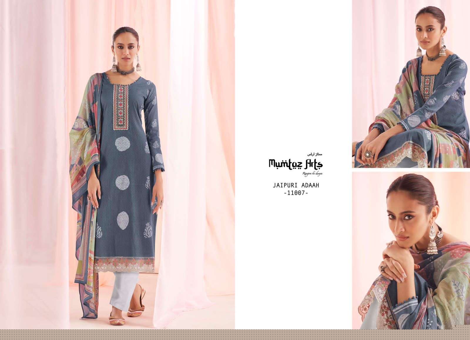 Jaipuri Adaah By Mumtaz Arts 11001 To 11008 Series Beautiful Suits Colorful Stylish Fancy Casual Wear & Ethnic Wear Pure Lawn Digital Print Dresses At Wholesale Price