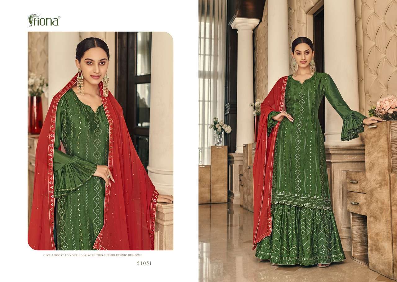 Shabana By Fiona 51051 To 51054 Series Designer Sharara Suits Collection Beautiful Stylish Fancy Colorful Party Wear & Occasional Wear Georgette Embroidered Dresses At Wholesale Price