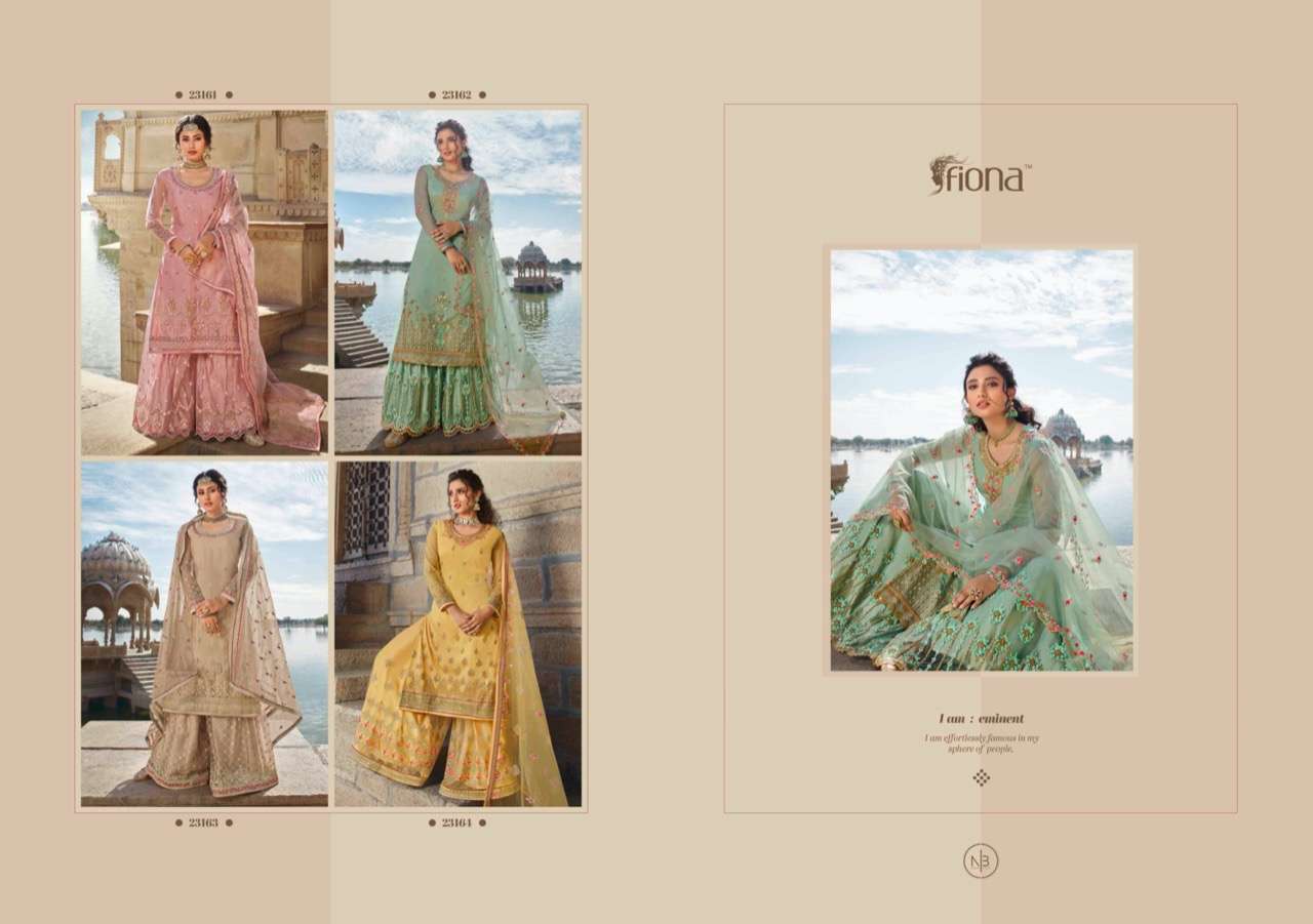Adira By Fiona 23161 To 23164 Series Designer Sharara Suits Collection Beautiful Stylish Fancy Colorful Party Wear & Occasional Wear Net Embroidered Dresses At Wholesale Price