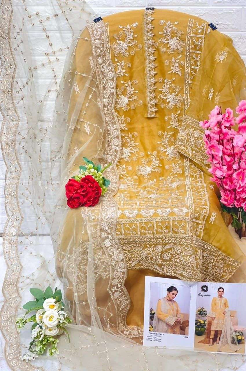 VS Fashion Hit Design 1268 By VS Fashion Beautiful Stylish Pakistani Suits Fancy Colorful Casual Wear & Ethnic Wear & Ready To Wear Organza Embroidery Dresses At Wholesale Price