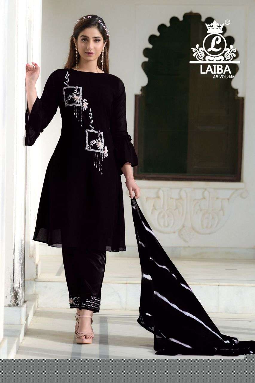 Am Vol-145 By Laiba 01 To 04 Series Beautiful Suits Colorful Stylish Fancy Casual Wear & Ethnic Wear Pure Georgette Print Dresses At Wholesale Price