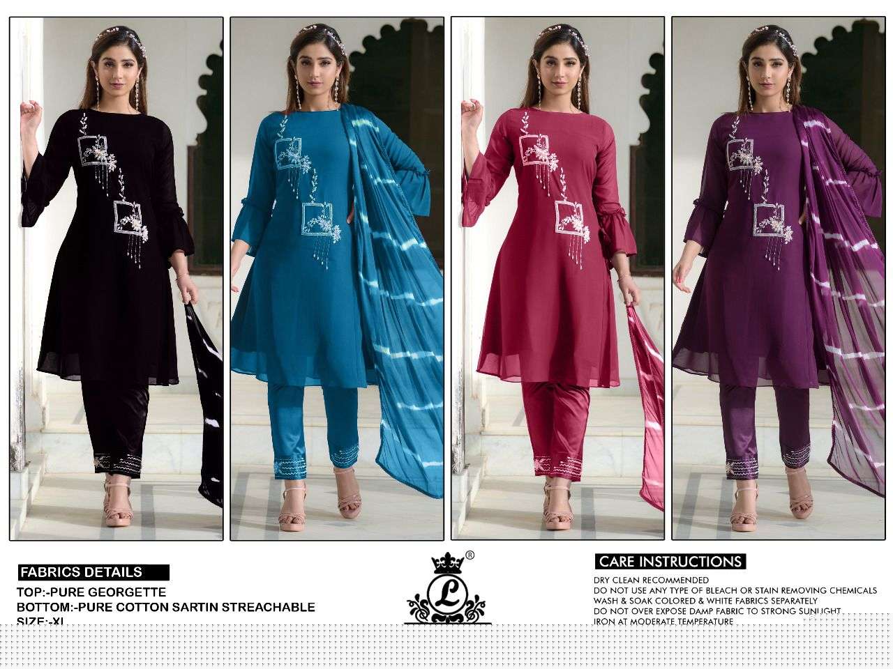 Am Vol-145 By Laiba 01 To 04 Series Beautiful Suits Colorful Stylish Fancy Casual Wear & Ethnic Wear Pure Georgette Print Dresses At Wholesale Price