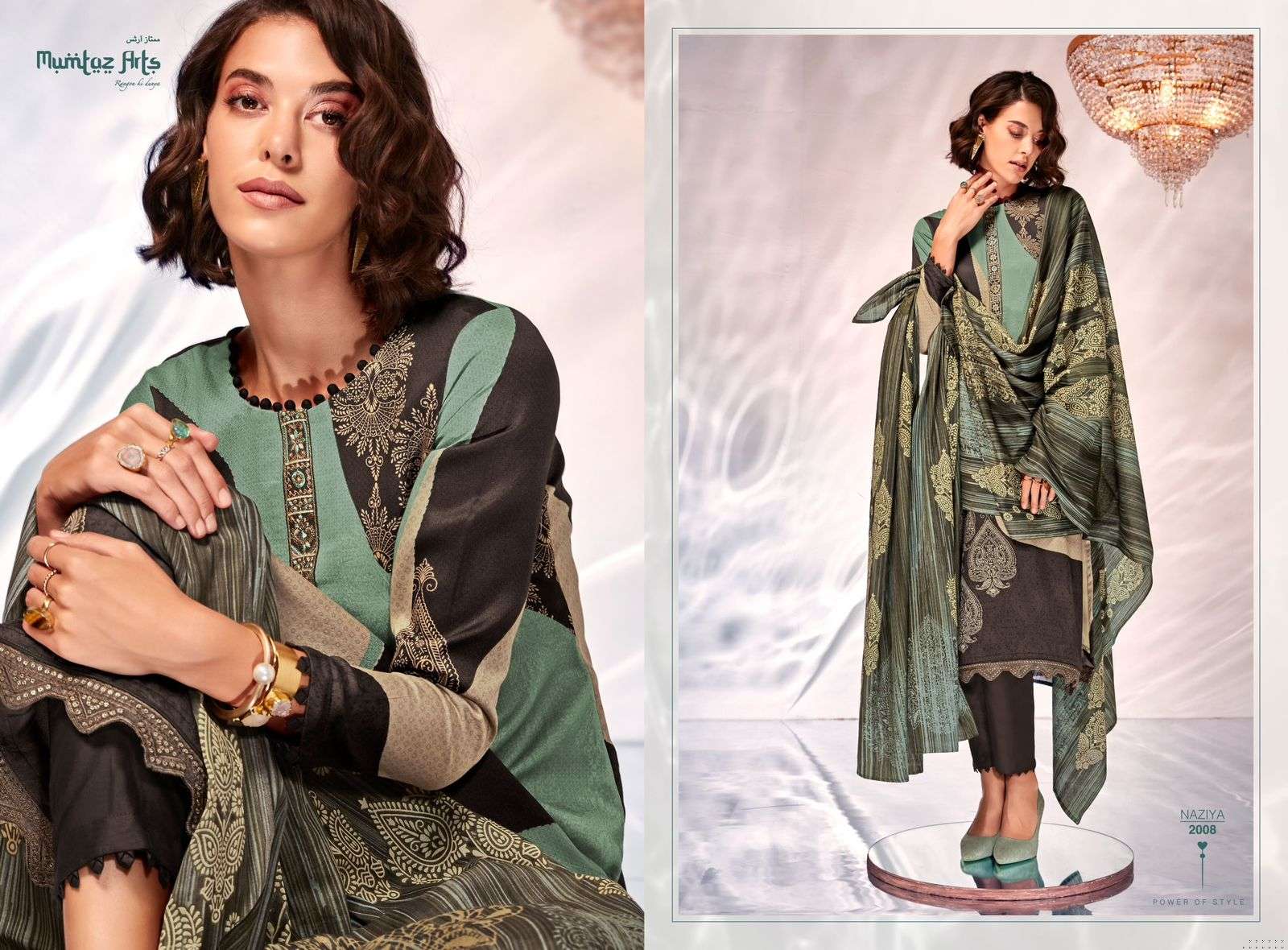 Naziya By Mumtaz Arts 2001 To 2008 Series Beautiful Winter Suits Colorful Stylish Fancy Casual Wear & Ethnic Wear Pure Jam Satin Print With Embroidered Dresses At Wholesale Price
