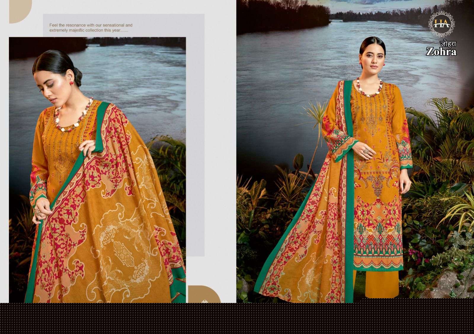 Zohra By Harshit Fashion Hub 1195-001 To 1195-008 Series Beautiful Suits Colorful Stylish Fancy Casual Wear Pure Cambric Cotton Print With Work Dresses At Wholesale Price